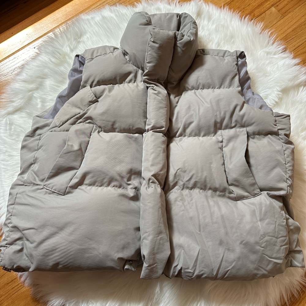 grey puffer vest